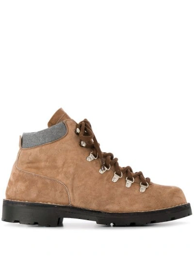 Andrea Ventura Lace-up Ankle Boots In Neutrals