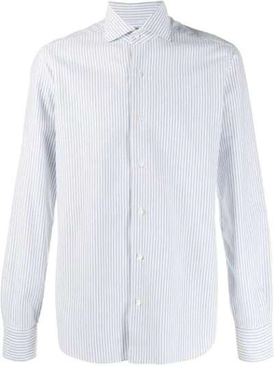 Barba Pinstripe Shirt In Blue