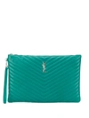 Saint Laurent Jolie Monogram Clutch Bag In Green