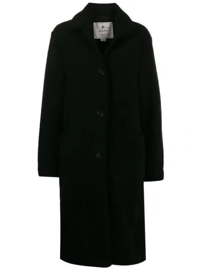 Woolrich Shearling Coat In Black