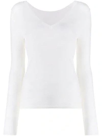 P.a.r.o.s.h V-neck Sweatshirt In White
