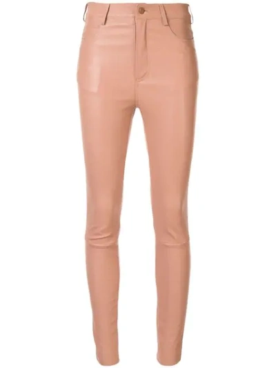Drome Skinny Leather Trousers In Neutrals