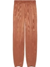 Gucci Moiré Straight-leg Trousers In Orange