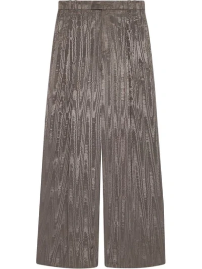 Gucci Moiré Wide-leg Trousers In Grau