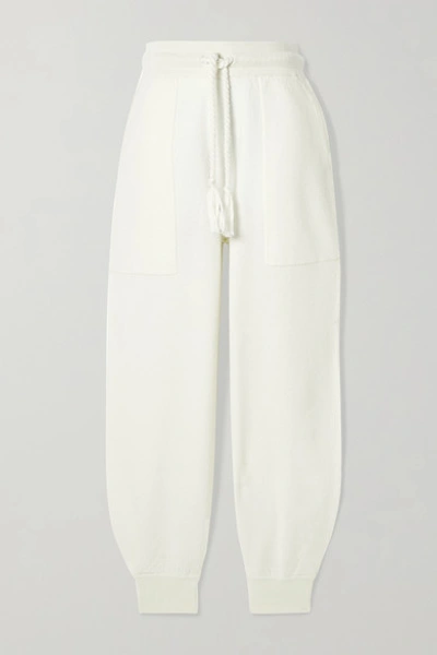 Ulla Johnson Morgana Cropped Merino Wool Track Pants In White
