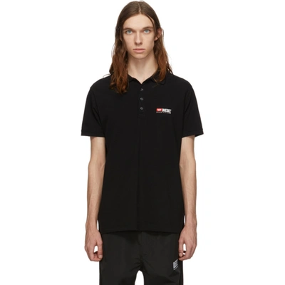 Diesel Embroidered Logo Polo Shirt In 900 Black