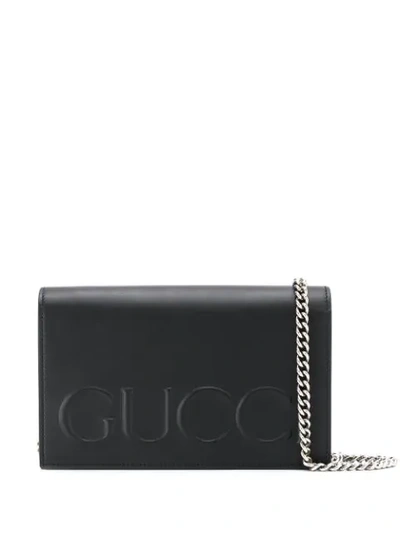 Gucci Logo Cross Body Bag In Black