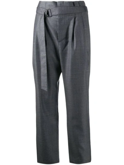 Brunello Cucinelli High-waisted Trousers In Grey