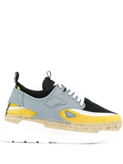 Kenzo K-lastic Platform Sneakers In Grey