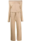 Stella Mccartney Off-the-shoulder Jumpsuit In Neutrals