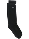 Rick Owens Drkshdw Logo Intarsia Socks In Black