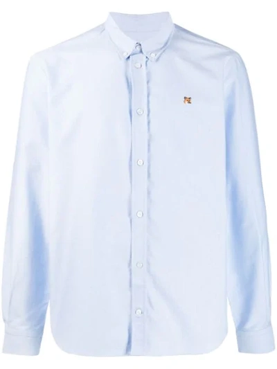 Maison Kitsuné Fox Button-down Shirt In Blue