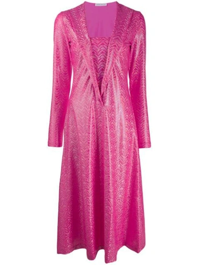 Saks Potts Shimmer Dotted Dress In Pink
