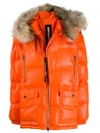 As65 Zipped Padded Jacket In Orange