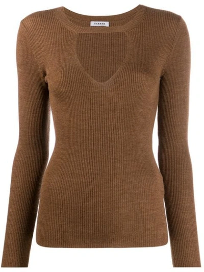 P.a.r.o.s.h Ribbed Knit Jumper In Brown