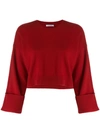 P.a.r.o.s.h Crew Neck Cropped Jumper In Red