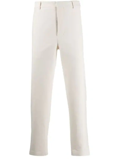 Maison Flaneur Tailored Straight Leg Trousers In White