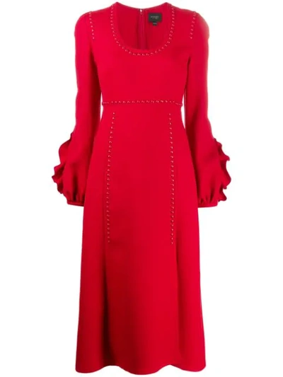 Giambattista Valli Stud Trim Midi Dress In 6010 Red