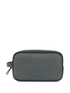 Emporio Armani Logo Print Wash Bag In Grey