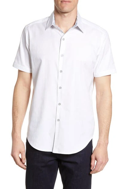 Robert Graham Atlas Regular Fit Jacquard Sport Shirt In White