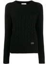 Be Blumarine Cable Knit Jumper In Black