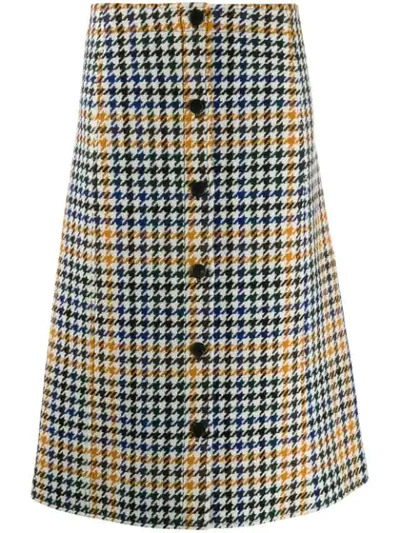 Mcq By Alexander Mcqueen Houndstooth Skirt In Neutrals