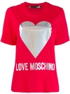 Love Moschino T-shirt Mit Logo-print In Red