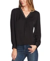 Vince Camuto V-neck Studded Blouse In Rich Black