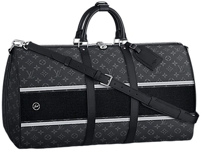 Pre-owned Louis Vuitton  X Fragment Keepall Bandouliere Monogram Eclipse 55 Black