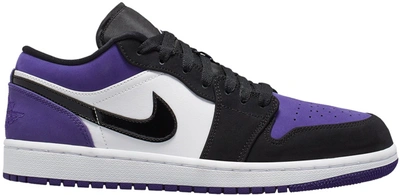 Pre-owned Jordan  1 Low Court Purple In White/black-court Purple