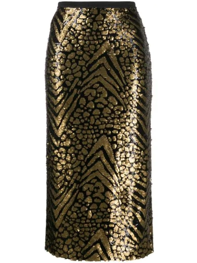 Antonio Marras Skirt Pencil W/paillettes In Nero Multicolor