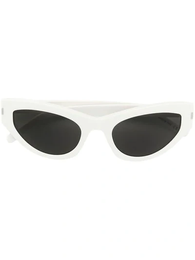 Saint Laurent New Wave Acetate Sunglasses In White
