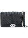 Rebecca Minkoff Chevron Quilted Leather Bag In Black
