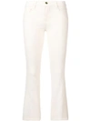 J Brand Mid Rise Cropped Bootcut Selena Jeans In White