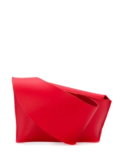 Venczel Asymmetric Clutch Bag In Red