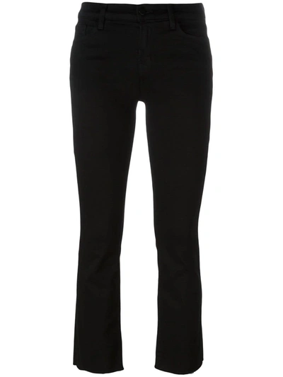 J Brand Mid Rise Crop Bootcut Selena Jeans In Black