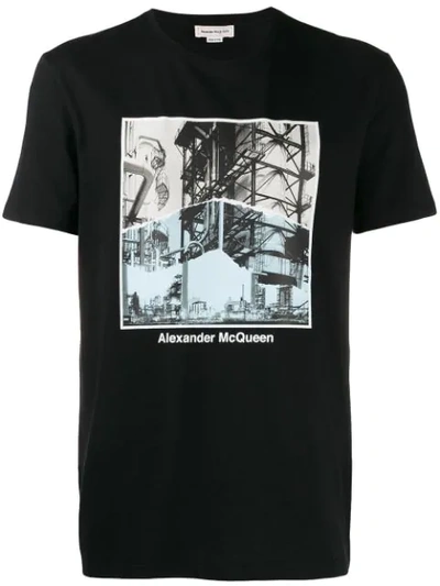 Alexander Mcqueen Cotton T-shirt With Print In Black