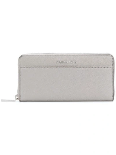 Michael Michael Kors Continental Leather Wallet In Grey