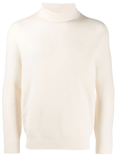 Brunello Cucinelli Cashmere Turtle-neck Sweater In Neutrals