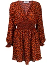 Msgm Leopard Print Mini Dress In Violet