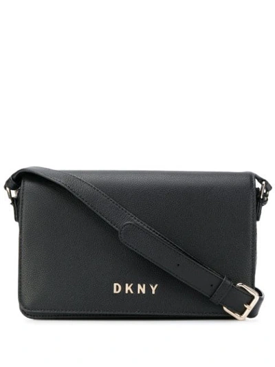 Dkny Clara Leather Shoulder Bag In Black
