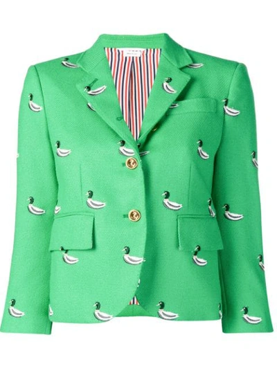 Thom Browne Duck Embroidered Green Sport Coat