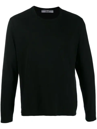 Katharine Hamnett Long-sleeved 'clean Up Or Die' T-shirt In Black