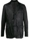 Sacai Long Sleeve Crinkled Blazer In Black 001