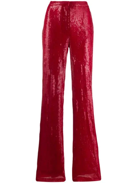 Brognano Sequinned Trousers In 18 Red | ModeSens