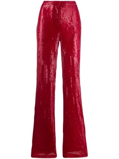 Brognano Sequinned Trousers In Red