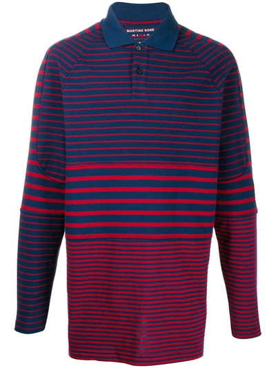 Martine Rose Loose-fit Striped Polo Shirt In Red