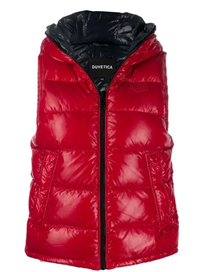 Duvetica Quilted Zip-up Gilet In Red