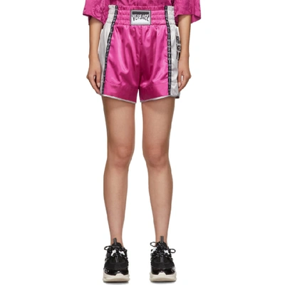 Versace Silver And Pink Boxing Shorts In A068 Pink