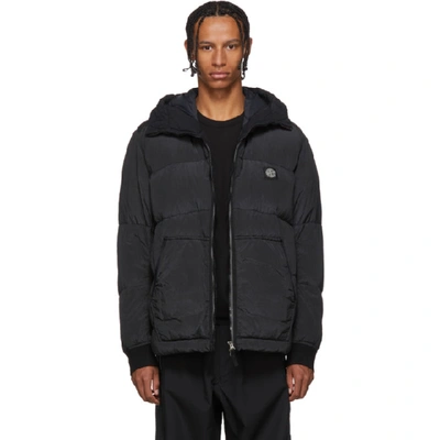 Stone Island Black Nylon Metal Watro Ripstop Down-tc Jacket In V0029 Black